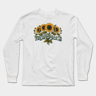 Virginia Beach Sunflower Long Sleeve T-Shirt